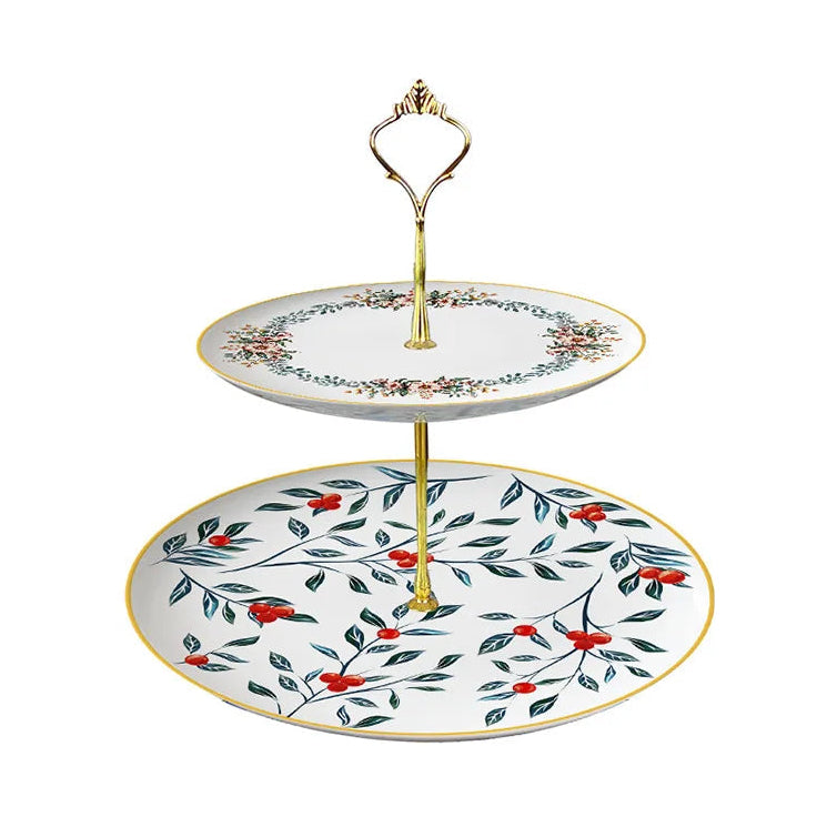 Verdant Garden Two‑Tier Dessert Stand